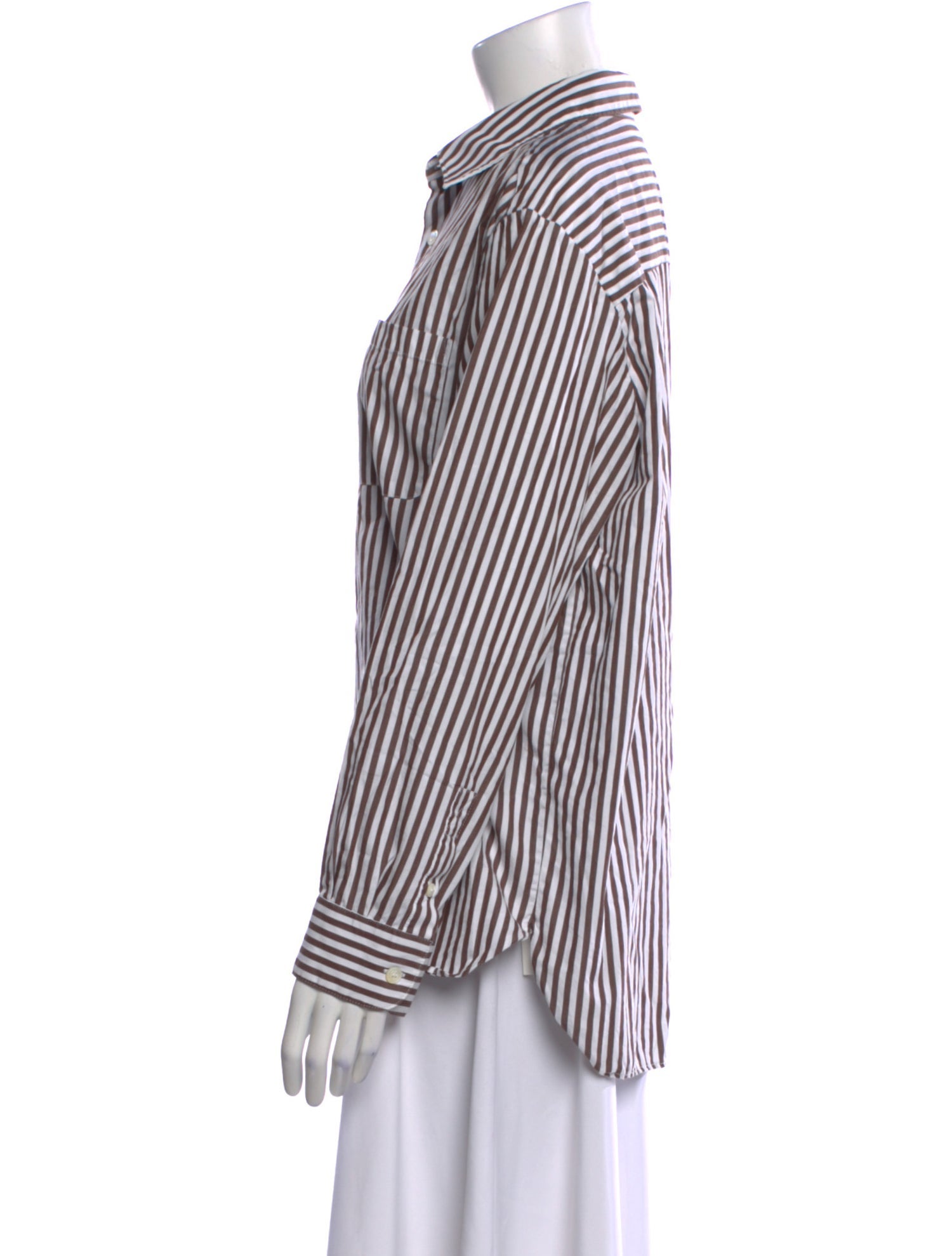 A.P.C. Striped Long Sleeve Button-Up Top