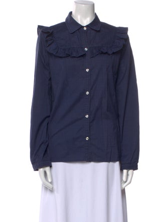 A.P.C. Long Sleeve Button-Up Top