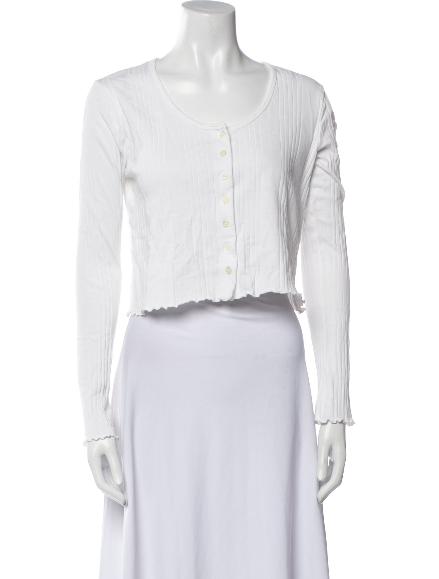 A.P.C. Scoop Neck Long Sleeve Crop Top