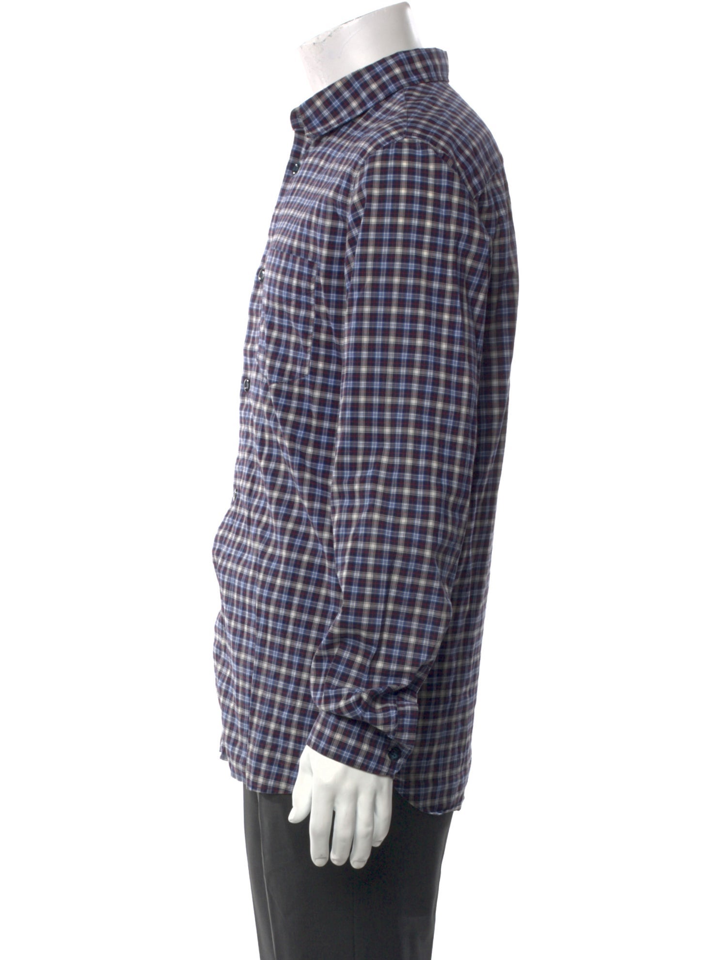 A.P.C. Plaid Print Long Sleeve Shirt