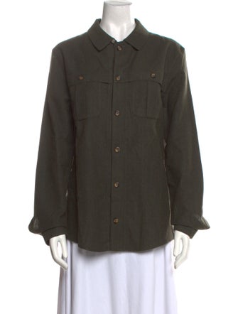A.P.C. Wool Long Sleeve Button-Up Top