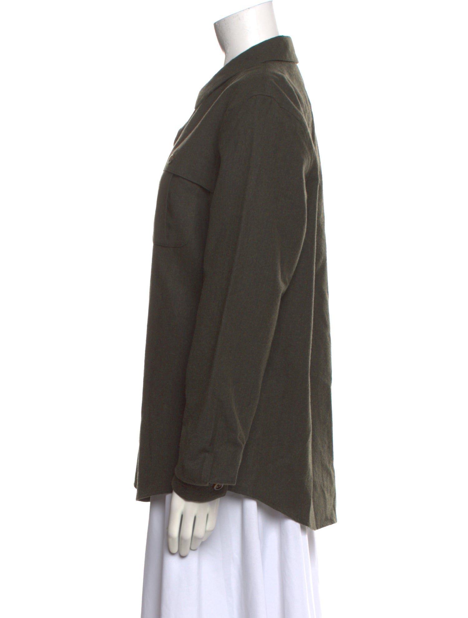 A.P.C. Wool Long Sleeve Button-Up Top