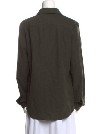 A.P.C. Wool Long Sleeve Button-Up Top
