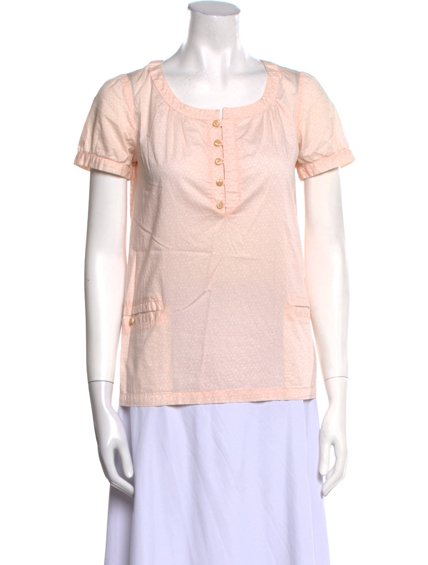 A.P.C. Scoop Neck Short Sleeve Blouse