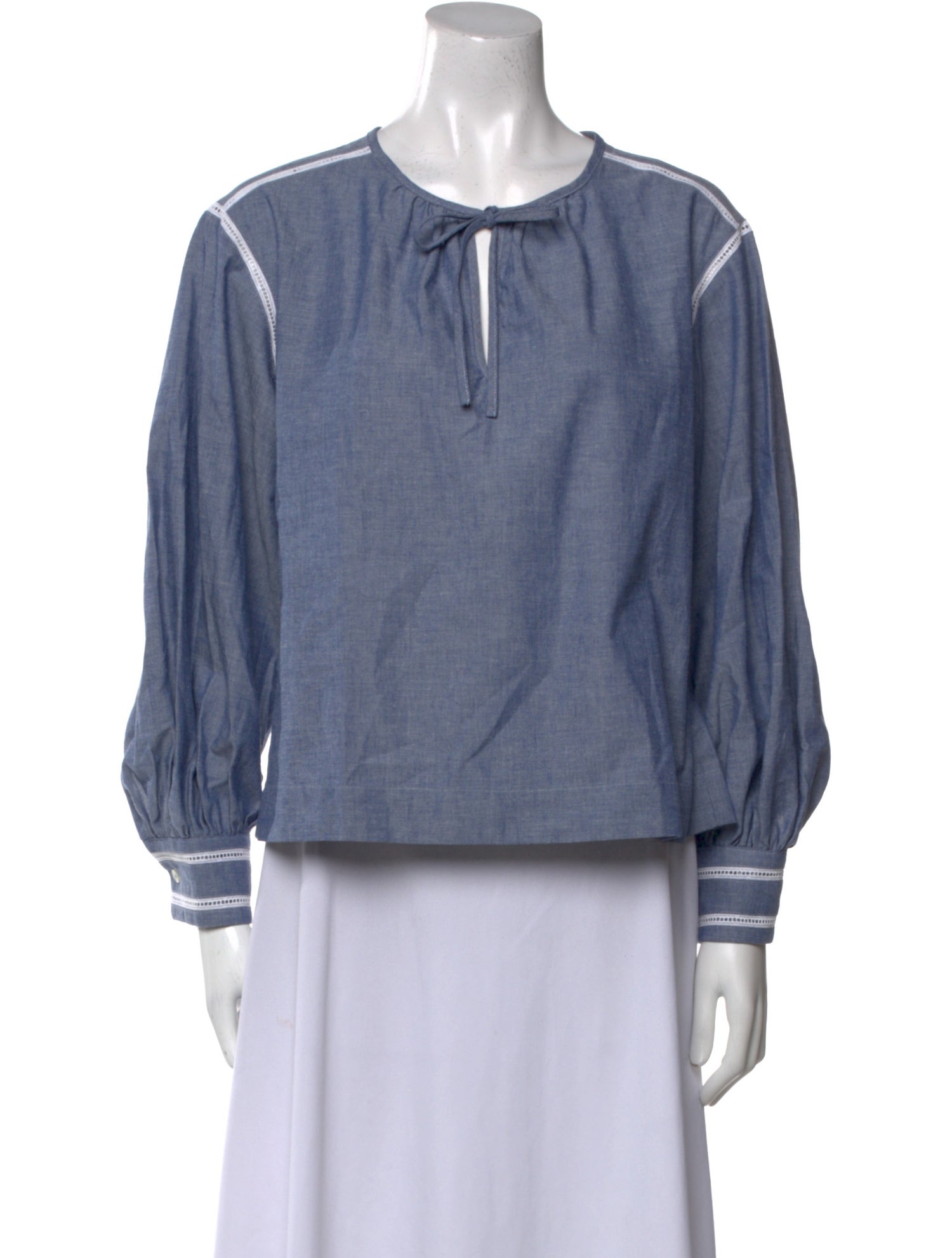 A.P.C. Tie Neck Long Sleeve Sweatshirt