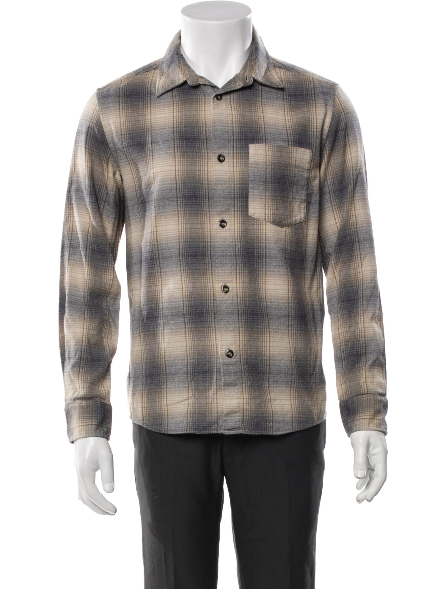 A.P.C. Plaid Print Long Sleeve Western Shirt