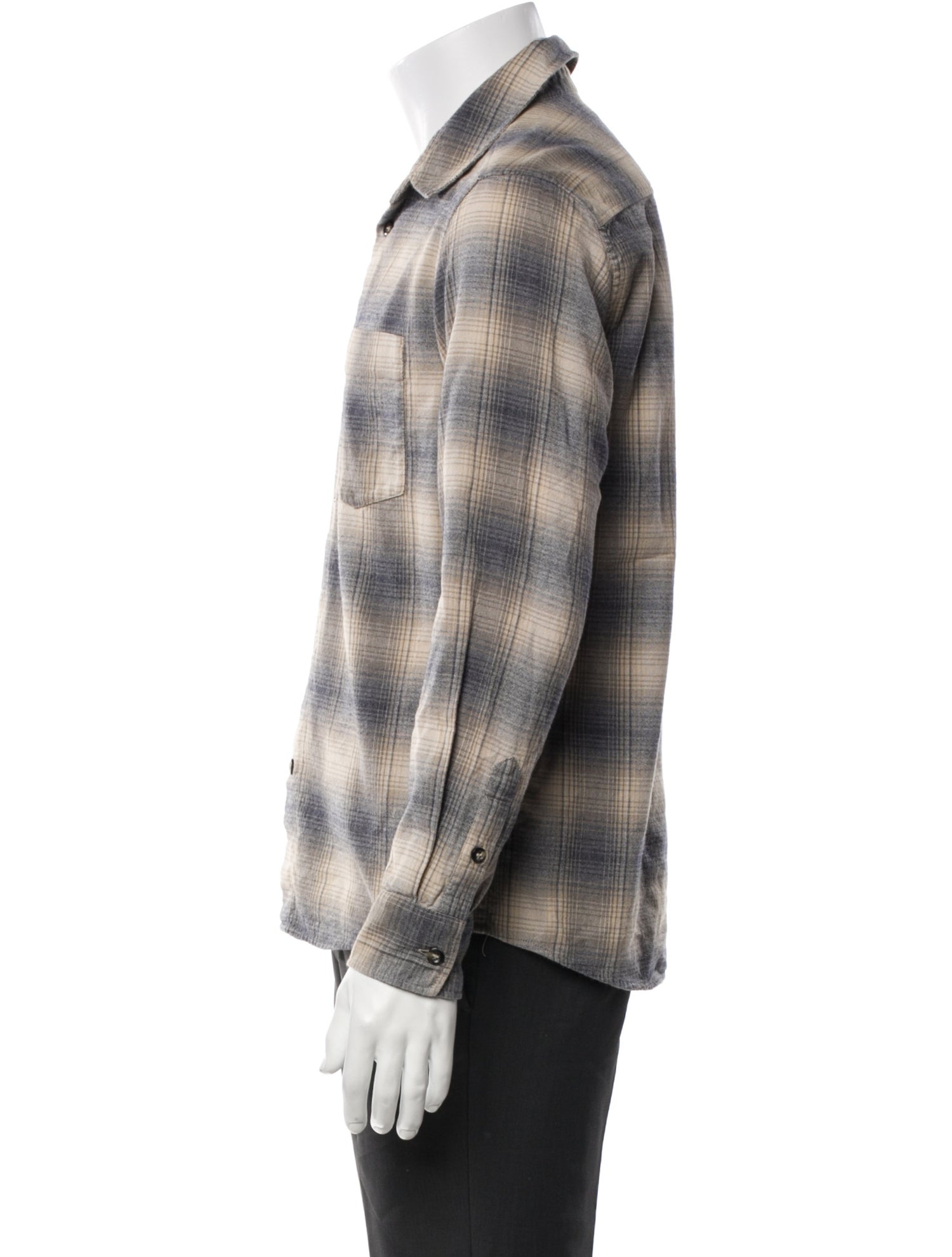 A.P.C. Plaid Print Long Sleeve Western Shirt