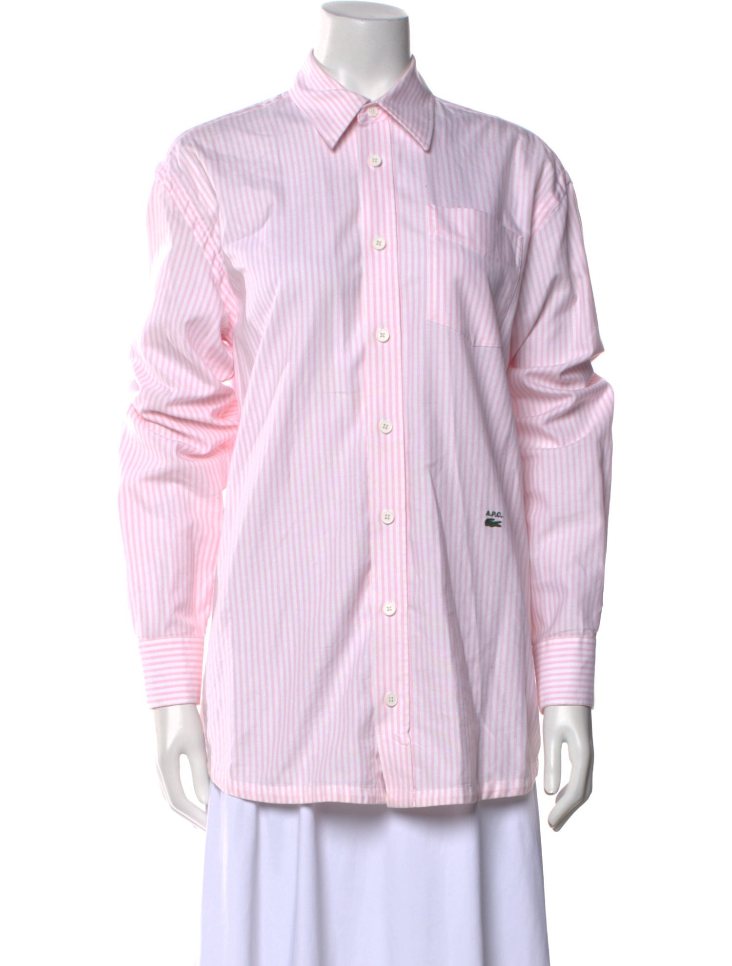 A.P.C. Striped Long Sleeve Button-Up Top