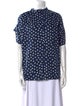 A.P.C. Polka Dot Print Mock Neck Blouse
