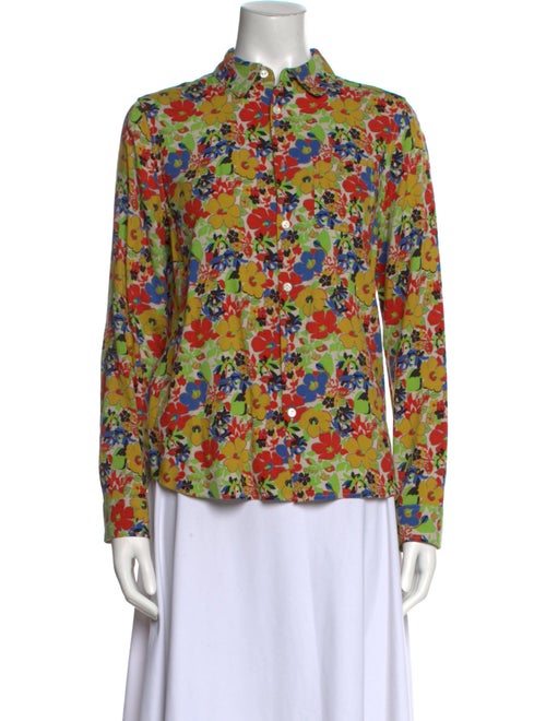 A.P.C. Floral Print Mock Neck Blouse