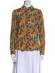 A.P.C. Floral Print Mock Neck Blouse
