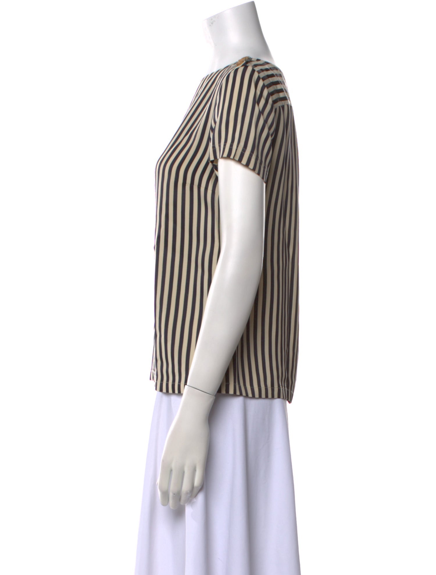 A.P.C. Striped Scoop Neck Blouse
