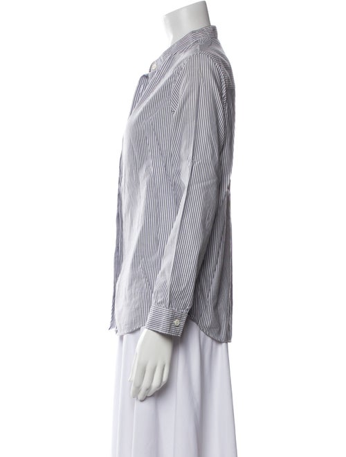 A.P.C. Striped Three-Quarter Sleeve Button-Up Top