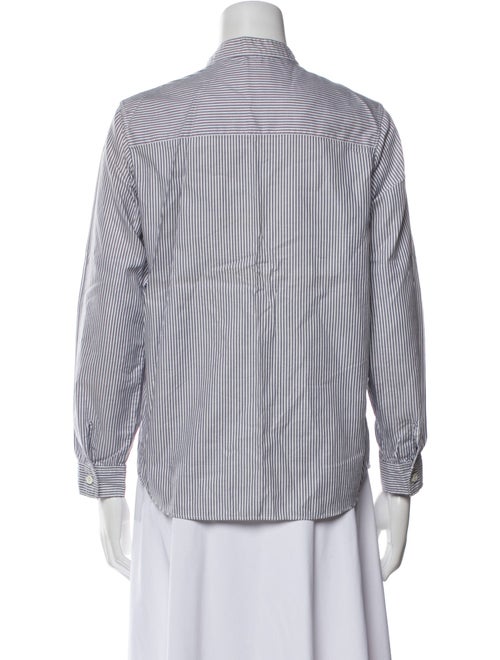 A.P.C. Striped Three-Quarter Sleeve Button-Up Top