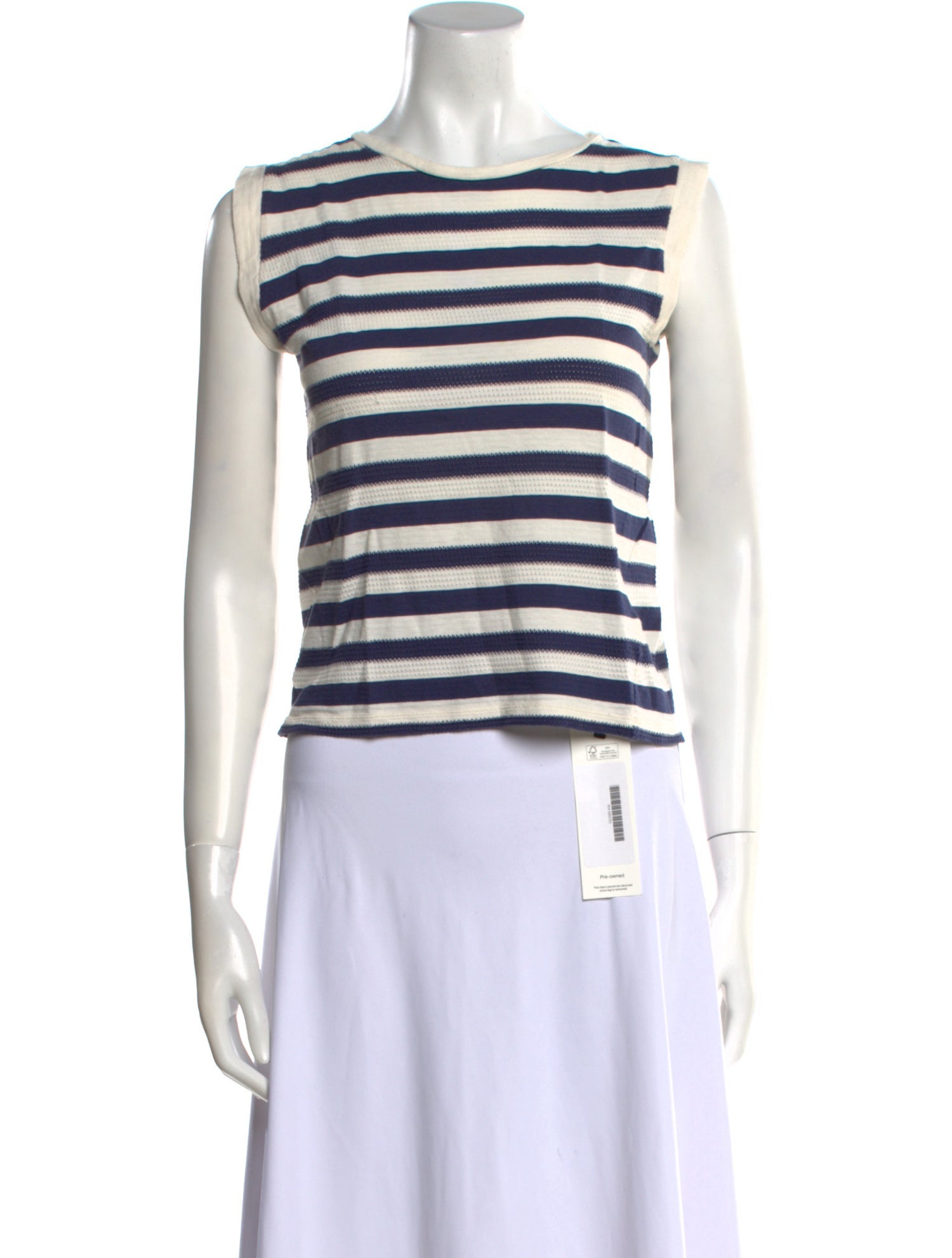 A.P.C. Striped Crew Neck Crop Top