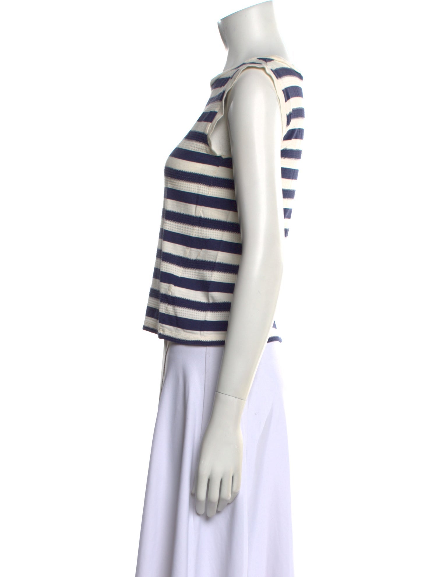 A.P.C. Striped Crew Neck Crop Top