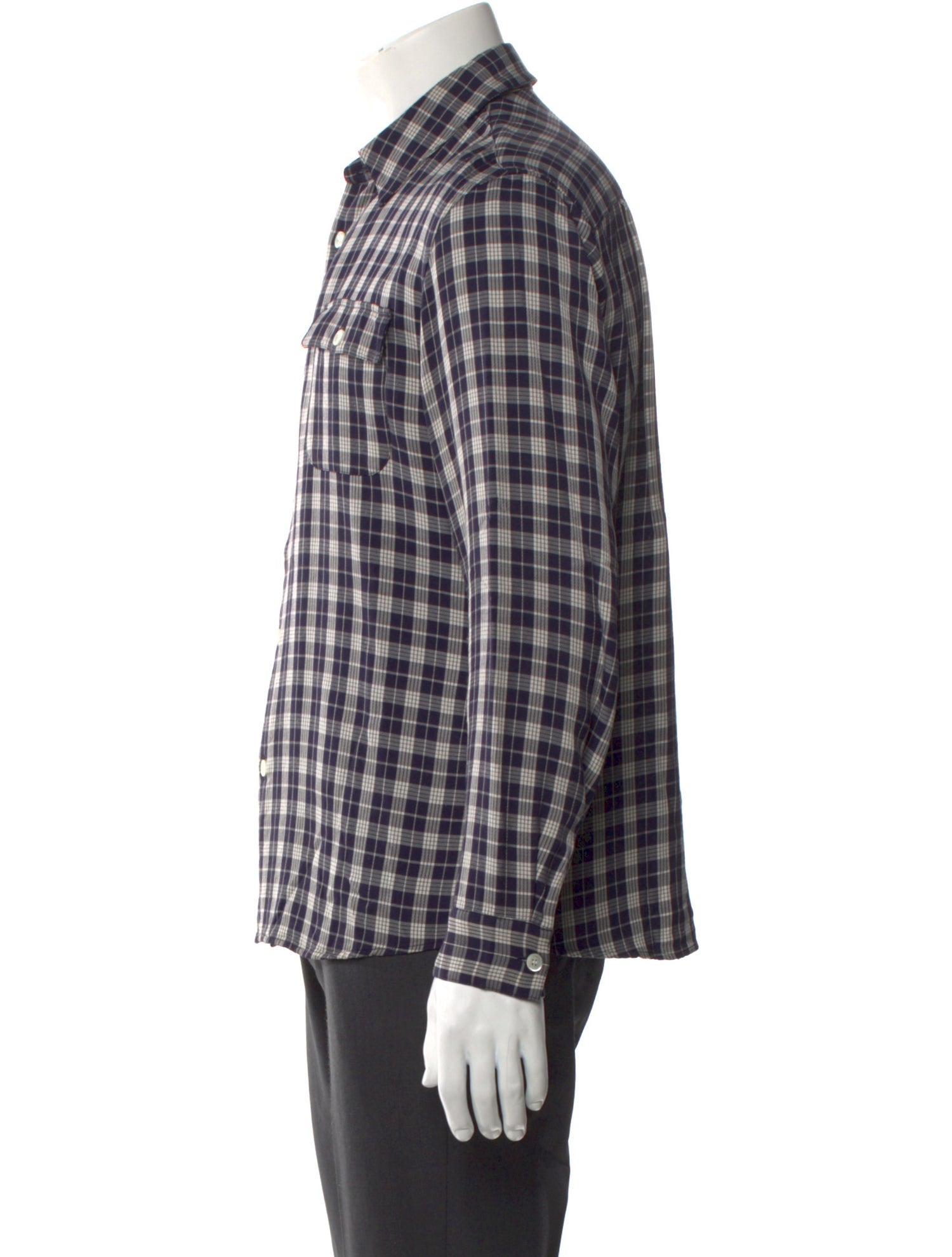A.P.C. Plaid Print Long Sleeve Western Shirt