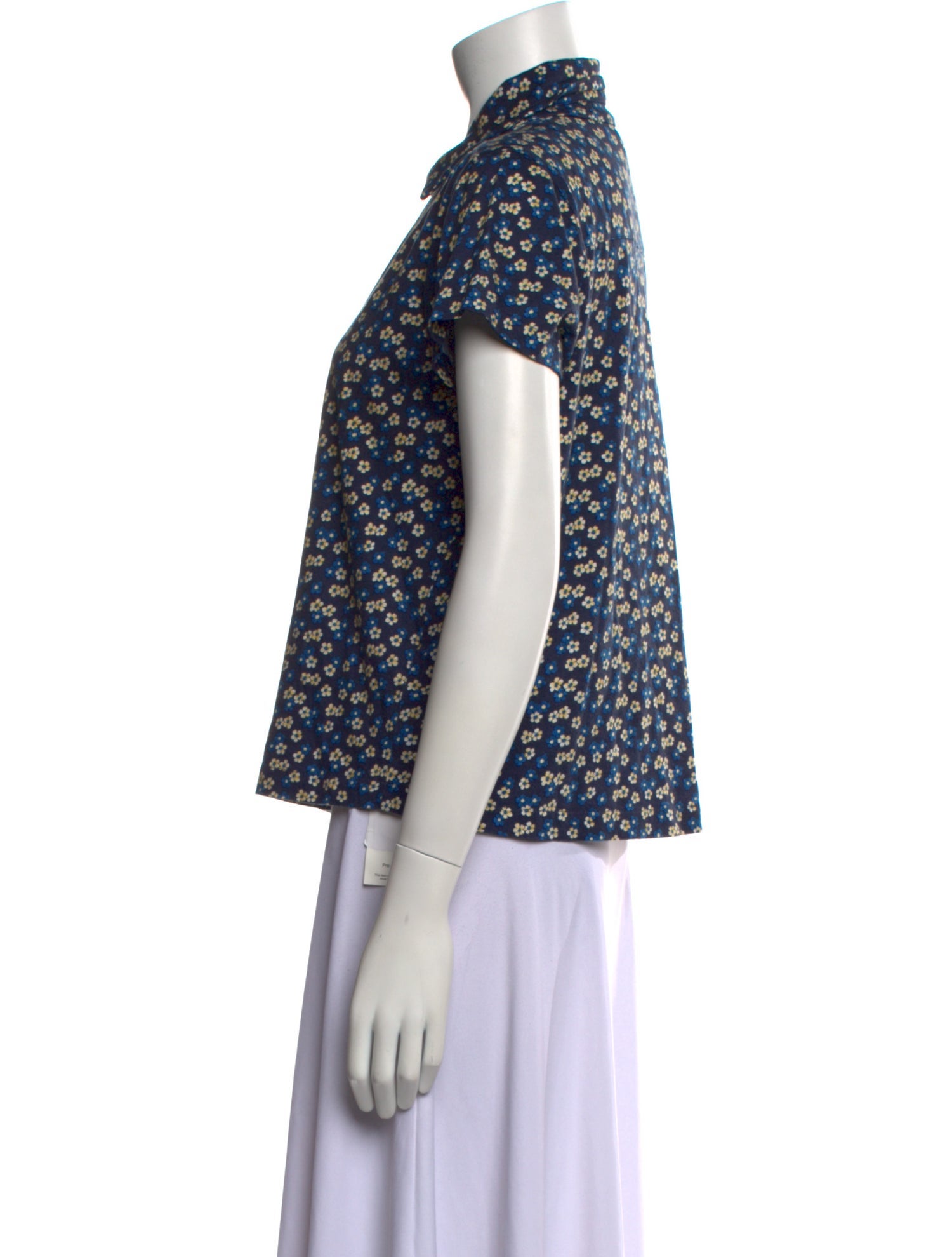 A.P.C. Floral Print Mock Neck Blouse