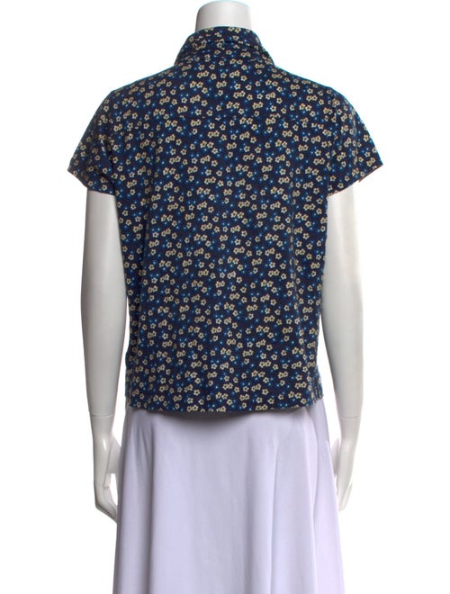 A.P.C. Floral Print Mock Neck Blouse