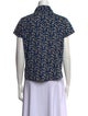 A.P.C. Floral Print Mock Neck Blouse