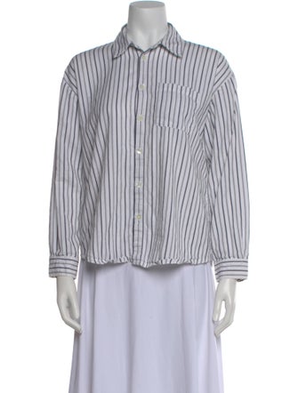 A.P.C. Striped Long Sleeve Button-Up Top