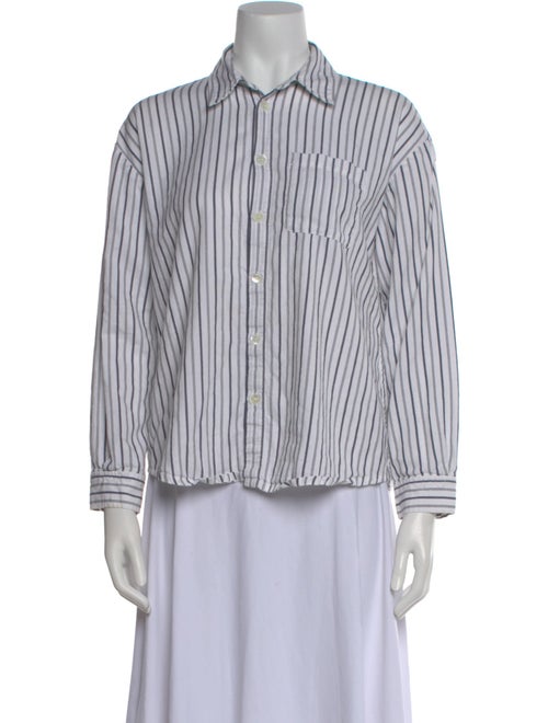 A.P.C. Striped Long Sleeve Button-Up Top