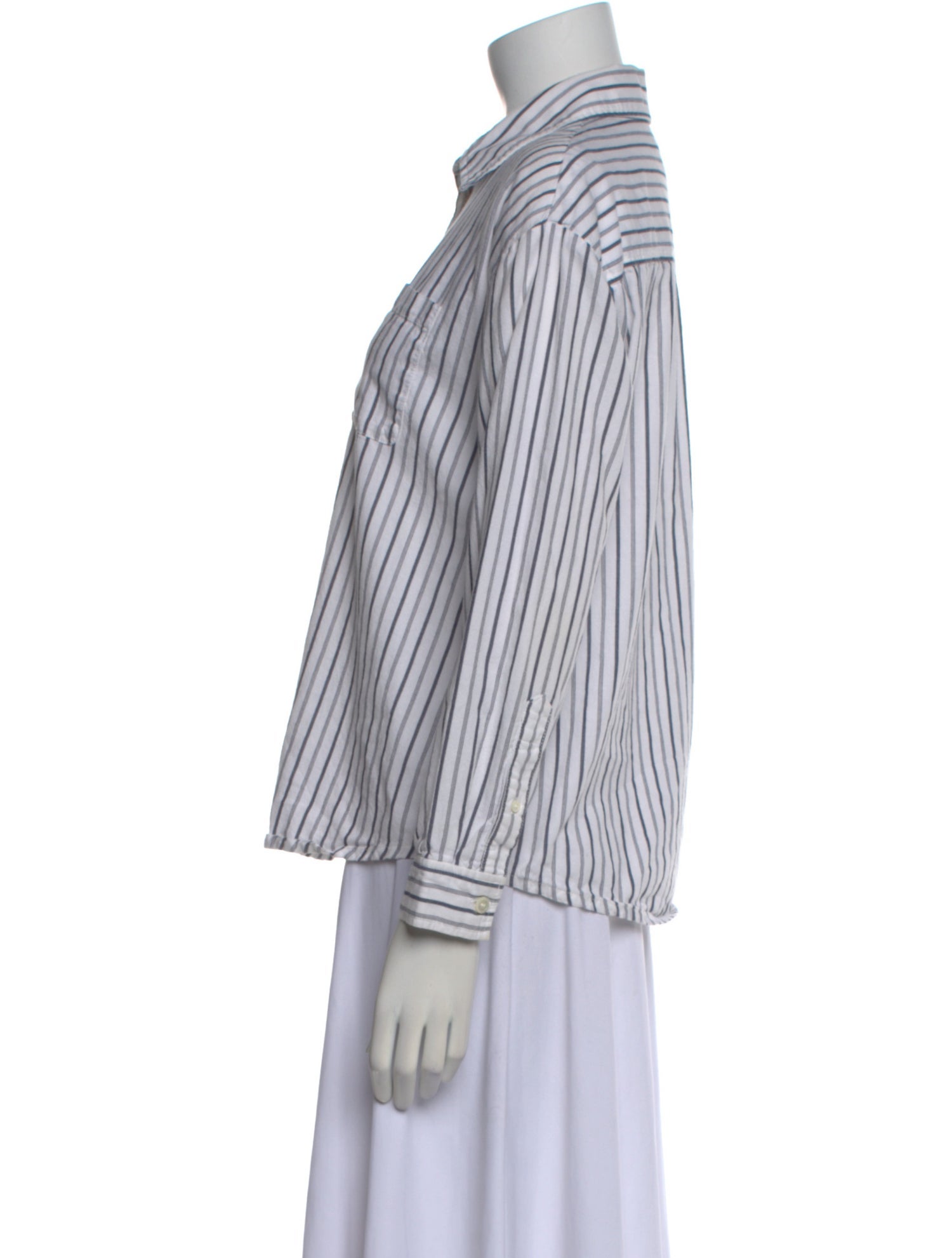 A.P.C. Striped Long Sleeve Button-Up Top