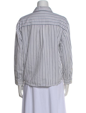 A.P.C. Striped Long Sleeve Button-Up Top