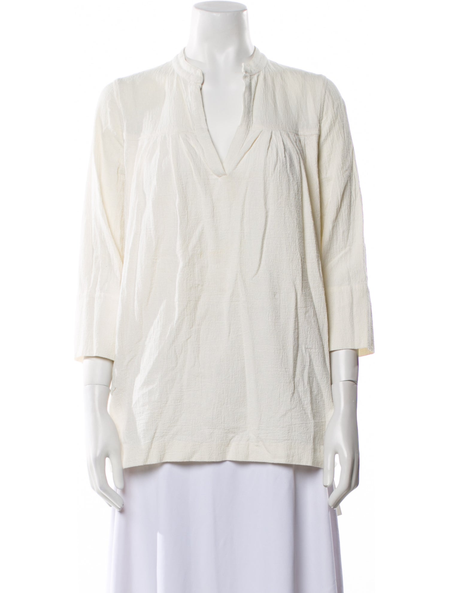 A.P.C. V-Neck Three-Quarter Sleeve Blouse