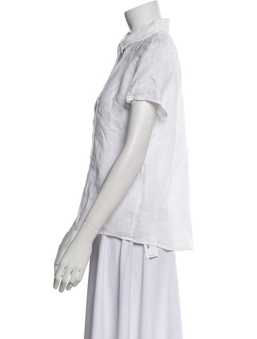 A.P.C. Linen Short Sleeve Button-Up Top