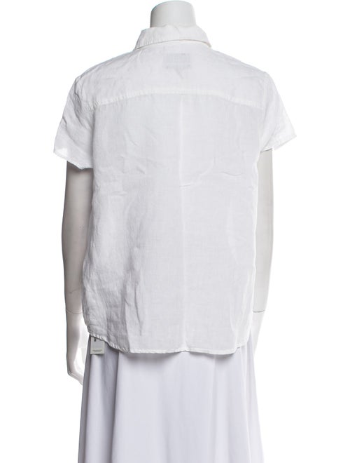 A.P.C. Linen Short Sleeve Button-Up Top