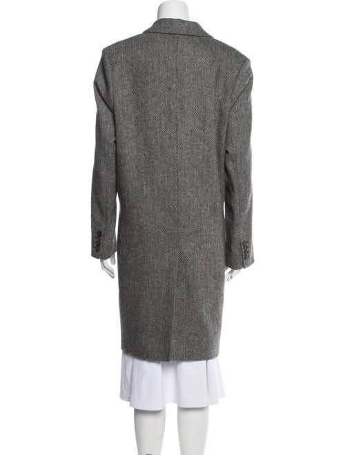 A.P.C. Wool Tweed Pattern Faux Fur Coat