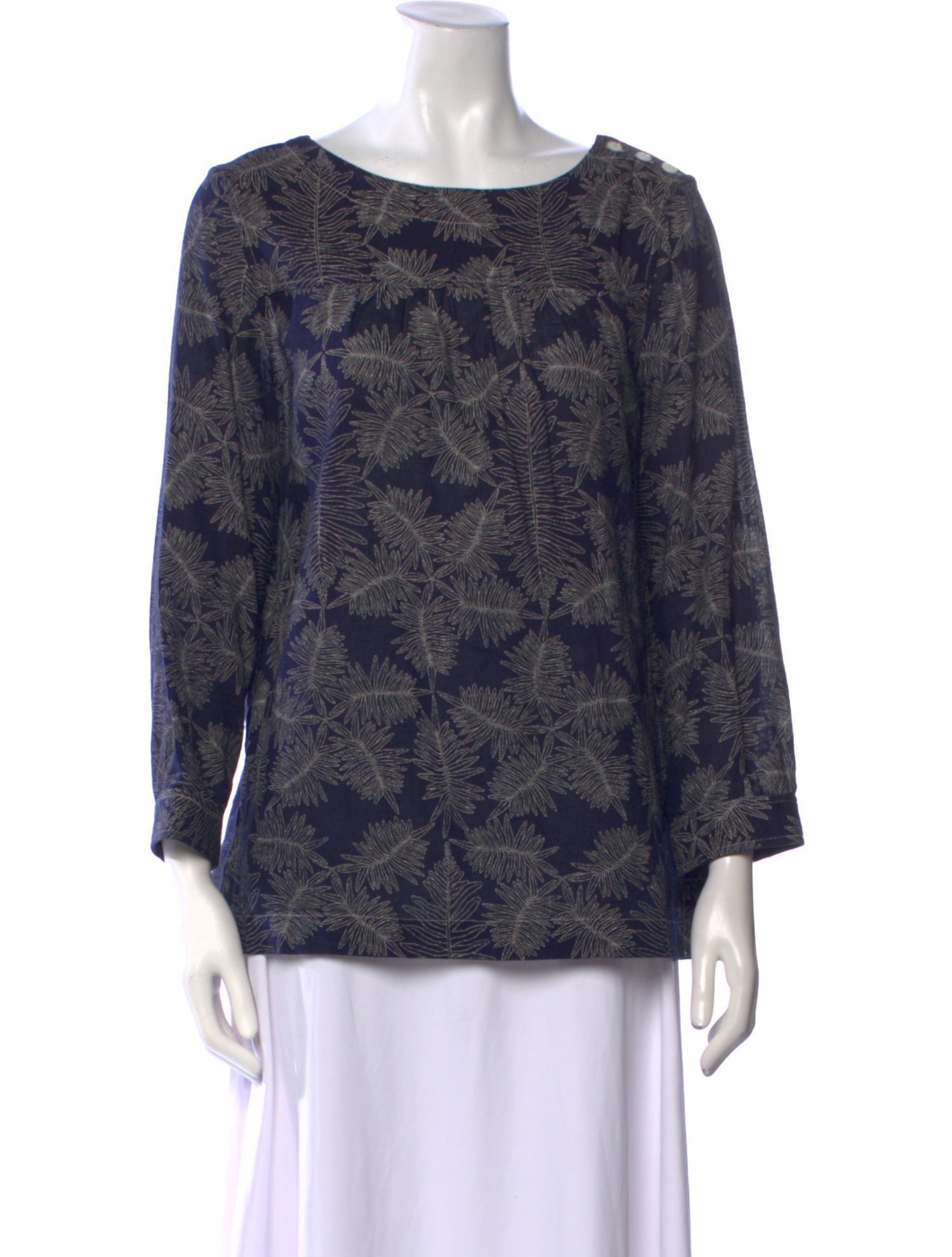 A.P.C. Printed Scoop Neck Blouse