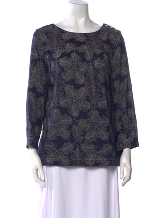 A.P.C. Printed Scoop Neck Blouse