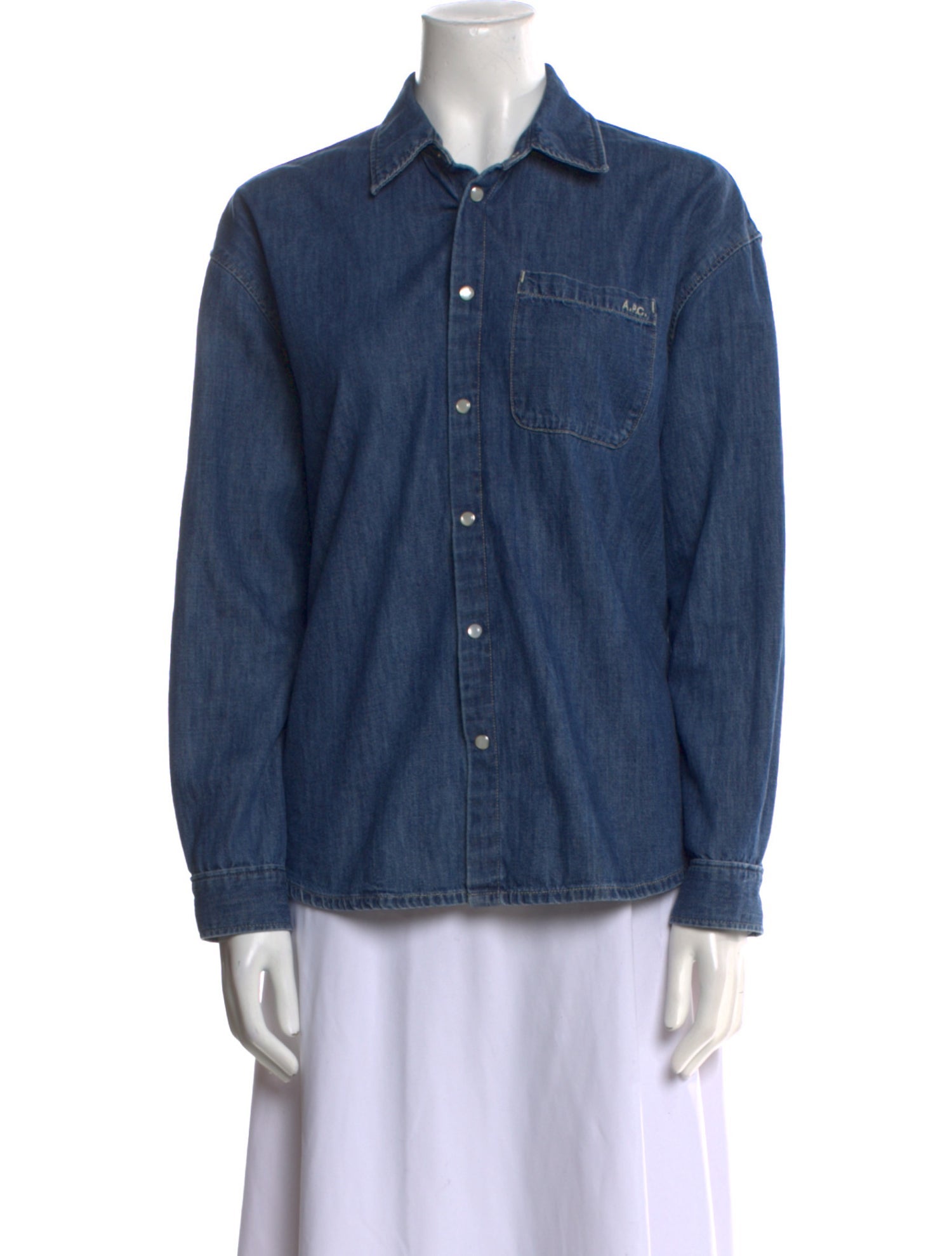 A.P.C. Long Sleeve Button-Up Top