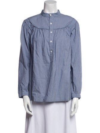 A.P.C. Striped Mock Neck Blouse