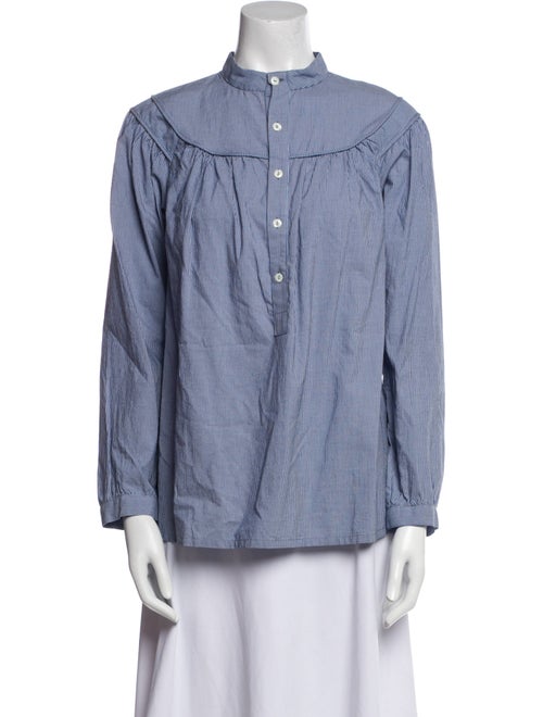 A.P.C. Striped Mock Neck Blouse