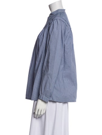 A.P.C. Striped Mock Neck Blouse