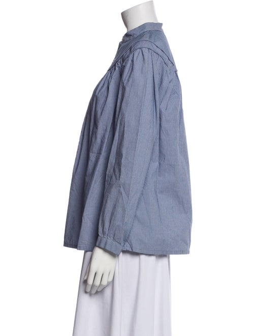 A.P.C. Striped Mock Neck Blouse