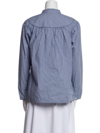 A.P.C. Striped Mock Neck Blouse