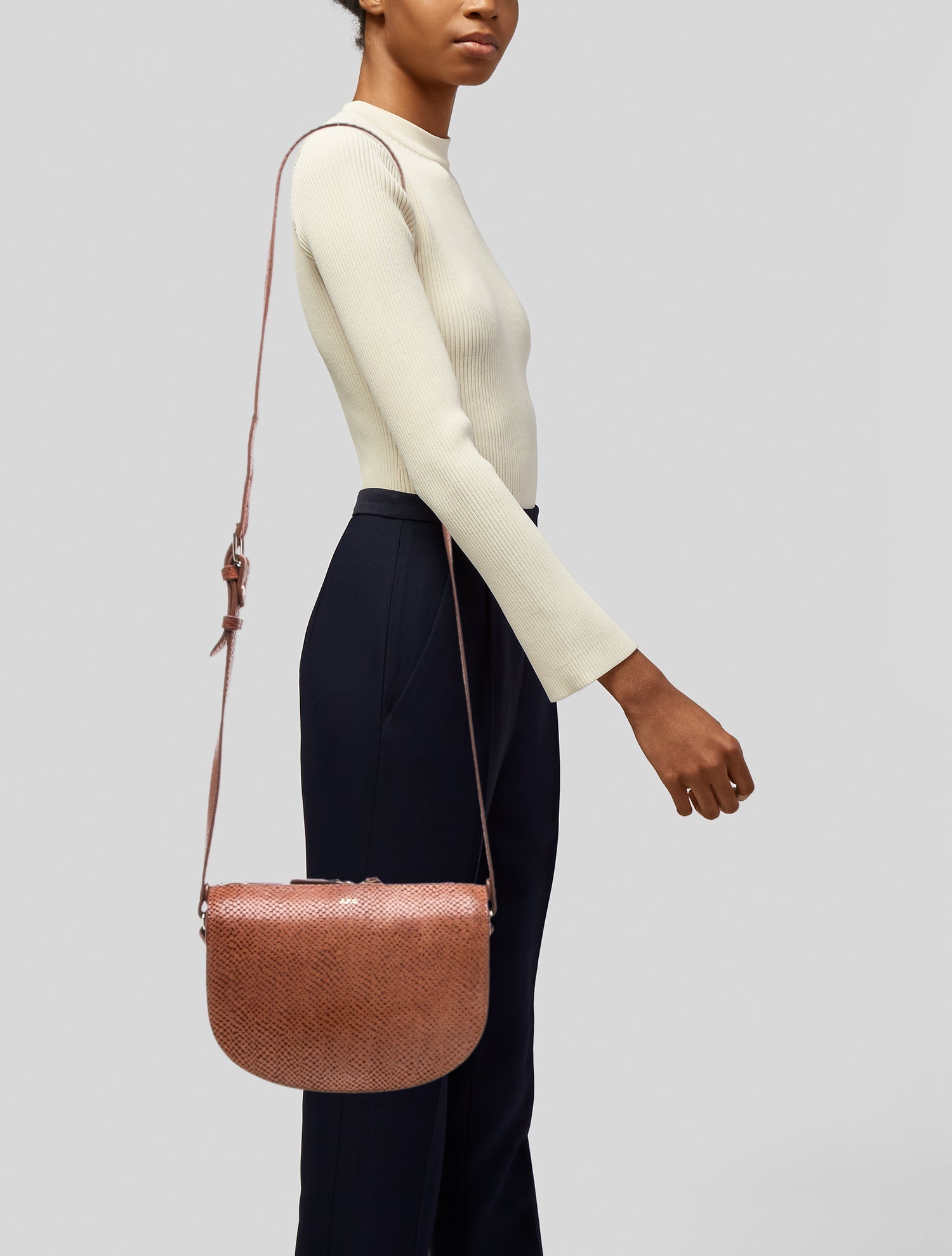 A.P.C. Embossed Leather Crossbody Bag