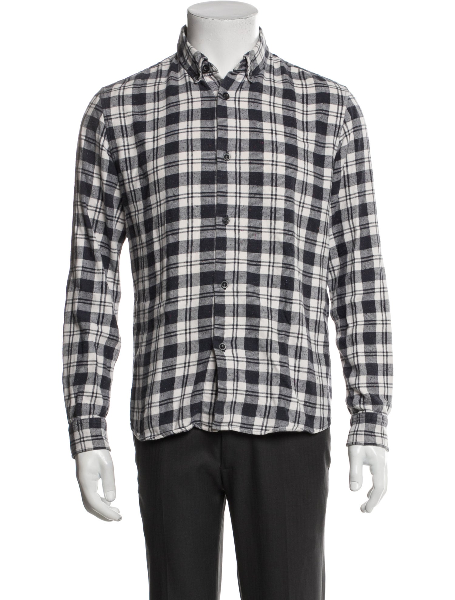 A.P.C. Plaid Print Long Sleeve Shirt