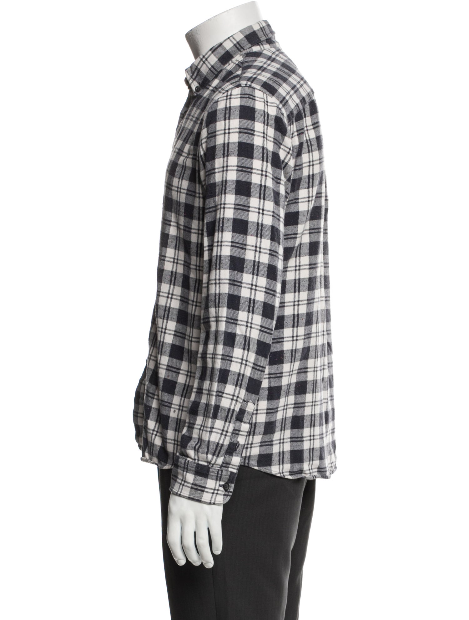 A.P.C. Plaid Print Long Sleeve Shirt