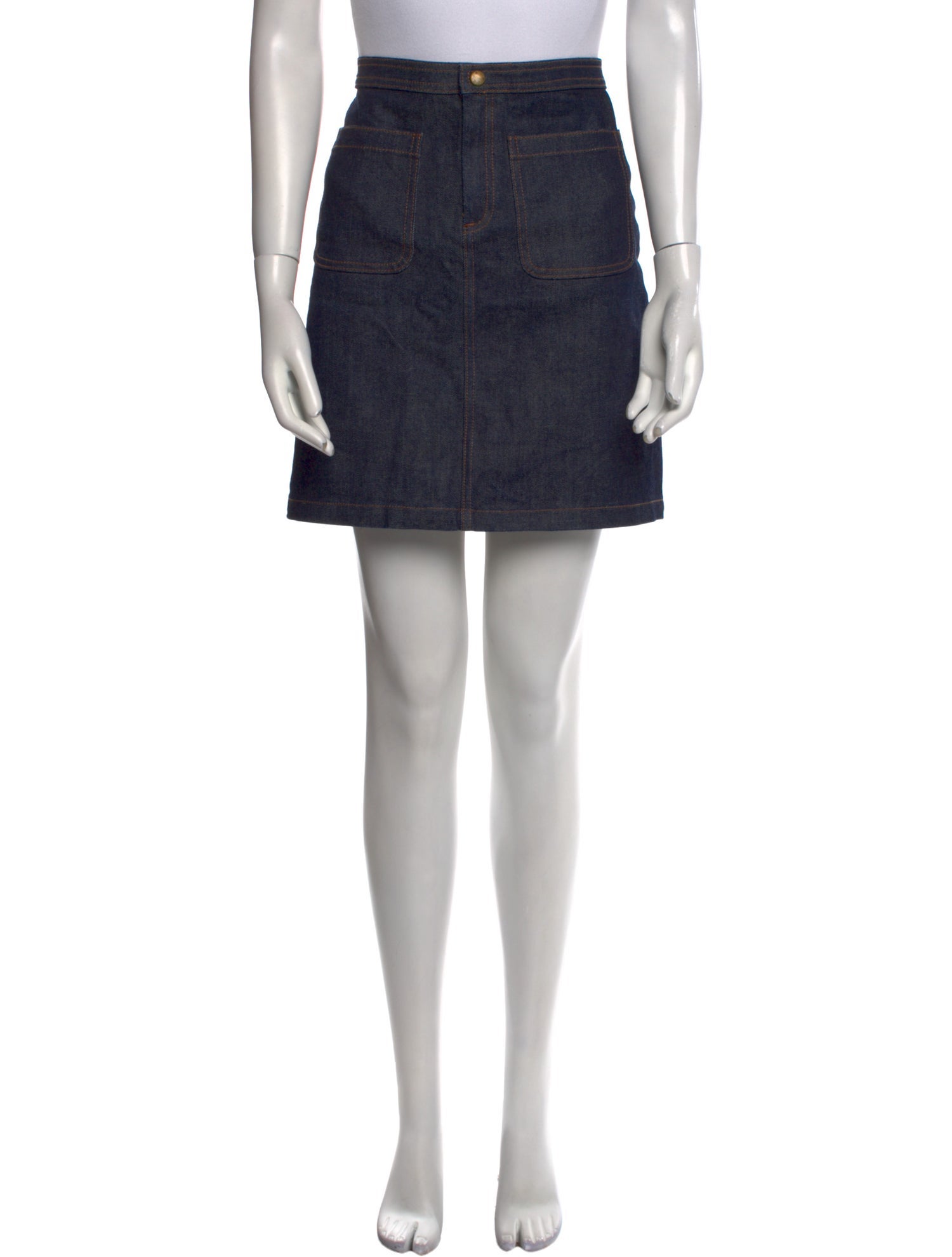 A.P.C. Distressed Accents Mini Skirt