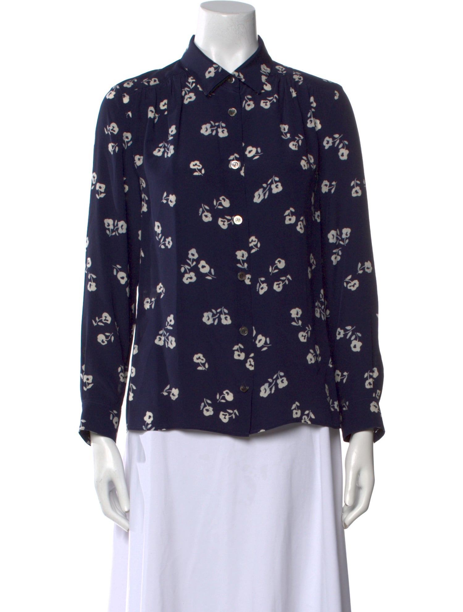 A.P.C. Silk Printed Button-Up Top