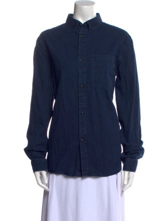 A.P.C. Long Sleeve Button-Up Top