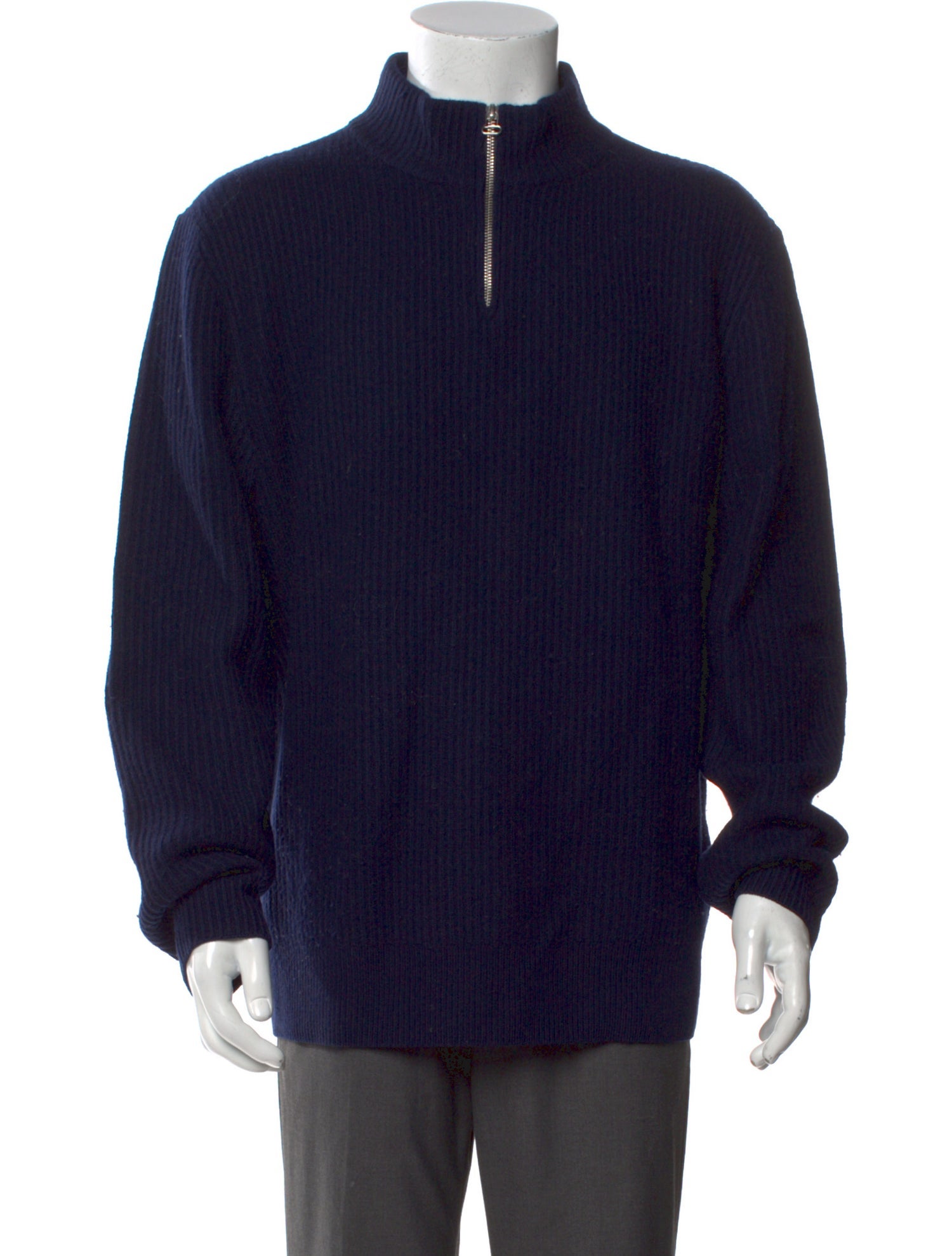 A.P.C. Virgin Wool Mock Neck Polo Sweater