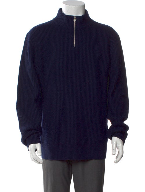 A.P.C. Virgin Wool Mock Neck Polo Sweater