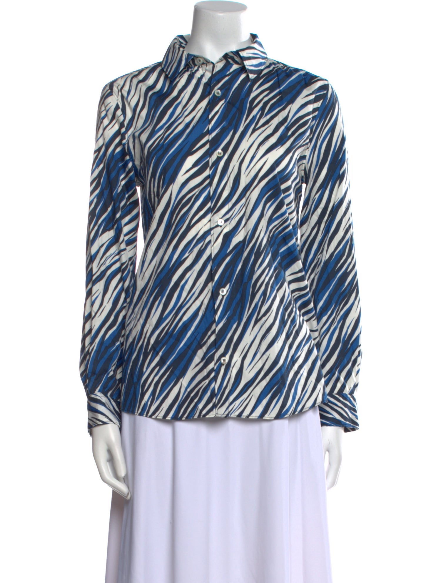 A.P.C. Printed Long Sleeve Button-Up Top w/ Tags