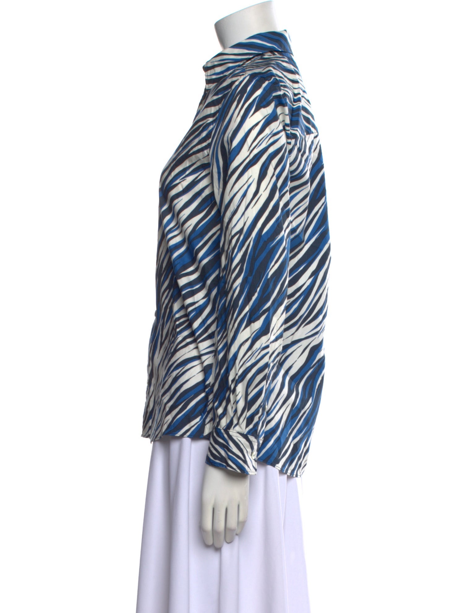 A.P.C. Printed Long Sleeve Button-Up Top w/ Tags